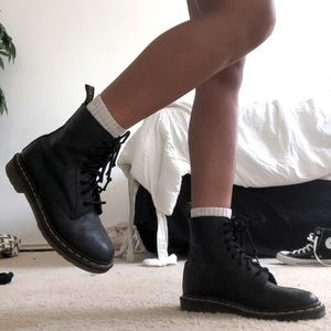 black leather doc martens! size 7.5-8